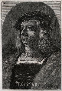 Portret Johna Froissarta (Jean Froissart) (1337-1404), francuskich kronikarzy średniowiecznej Francji - grawerowanie w „Histoire de France” Victora Duruya (1811-1894) - 1882 autorstwa French School