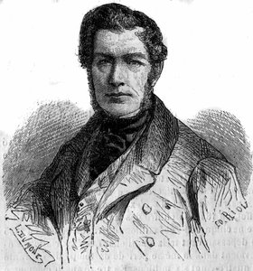 Portret Julesa Ludwika Filipa Coigneta (1798-1860), francuskiego malarza. Grawer w „Le Monde Illustré” nr 158 z 21 kwietnia 1860 r. autorstwa French School