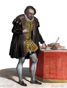 Portret lorda Michela Eyquema de Montaigne (1533-1592), francuskiego pisarza. autorstwa French School