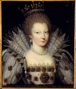 Portret Louise Marguerite de Lorraine, księżniczki Conti Malarstwo szkoły francuskiej z XVII wieku. Wymiary 0,57 x 0,47 m Chantilly, Musee Conde autorstwa French School