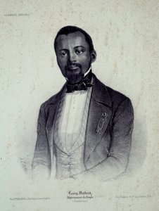 Portret Louisy Mathieu (1817-1874), byłej niewolnicy i zastępcy Gwadelupy Grawerowanie XIX-wiecznego Chartres, Musee des Beaux Arts autorstwa French School