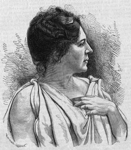 Portret Madame Agar (Marie Leonide Charvin, dt) (1836-1891), francuskiej komiczki. Grawer w „La gazette du dimanche” z dnia 21 listopada 1895 r. autorstwa French School
