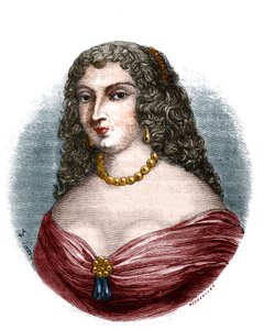 Portret Mademoiselle de la Fayette (Louise de La Fayette 1618-1665) tytułowej kochanki, ale bez funkcji króla Ludwika XIII widział bezsilność ojca”” Grawerowanie w „Histoire des papes-kings-queens-et-empereurs a travers les wieki””” Mau autorstwa French School