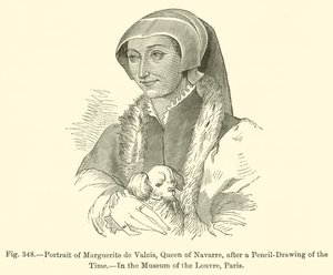 Portret Małgorzaty de Valois, królowej Nawarry (rycina) autorstwa French School