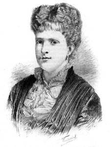 Portret Marii Pii, królowej Portugalii (1847-1911). Grawerowanie w „”Le Monde Illustré”, 22 maja 1886. autorstwa French School