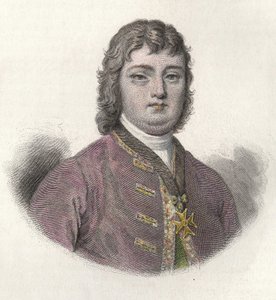 Portret Nicolasa Roze dit le Chevalier Roze (1675-1733), francuskiego wojskowego i gubernatora. w "Portraits des Hommes Useful". autorstwa French School