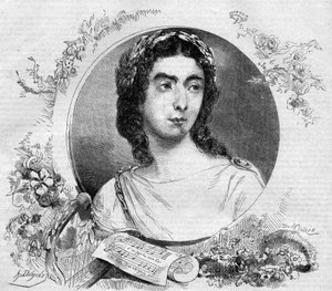 Portret Pauliny Viardot (1821-1910), francuskiej śpiewaczki, w operze „Orfeusz” niemieckiego kompozytora Cristopha Willibalda von Glucka (1714-1787). Grawerowanie w „”Le Monde Illustré””n°137 z 26 listopada autorstwa French School