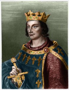 Portret Filipa III z Francji, znanego jako Philippe le Hardi (1245-1285) (dynastia Kapetyjczyków).- w „Histoire des Francais” Lavallee, rycina, sd. autorstwa French School