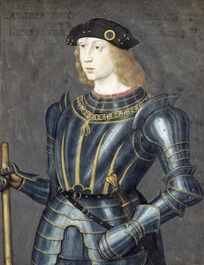 Portret Filipa II z Hiszpanii (kolor ciała i złoto na welinie)