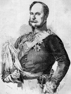 Portret księcia Fryderyka Guillaume Louisa (1797-1888), przyszłego Wilhelma I, króla Prus i cesarza Niemiec. Grawer w „Le Monde Illustré” nr 30 z dnia 7 listopada 1857 r. autorstwa French School