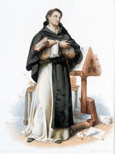 Portret św. Bernarda z Clairvaux (San Bernardo di Chiaravalle) (1090 - 1153) - w „” Le Plutarque francais””, wyd. Mennechet autorstwa French School