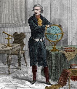 Portret sir Friedricha Wilhelma Herschela (1738-1822), brytyjskiego niemieckiego astronoma i fizyka - Portret Williama Herschela brytyjskiego astronoma urodzonego w Niemczech - Grawerowanie w ""Nauki w zasięgu wszystkich - popularna fizyka i chemia"" autor autorstwa French School