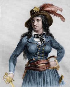 Portret Theroigne de Mericourt (1762-1817), francuskiego rewolucjonisty. autorstwa French School