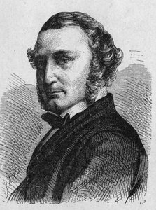 Portret Thomasa Russella Cramptona (1816 - 1888), brytyjskiego inżyniera: zaprojektował lokomotywę dużych prędkości, zbudował berlińską sieć hydrauliczną i brał udział w ustanowieniu kabla podmorskiego między Calais i Douvres – w „Albumie nauki; zilustrowa autorstwa French School