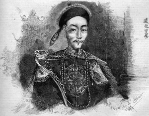 Portret Toa Kwang (Toa-Kwang lub Daoguang) (1782-1850), cesarza Chin z dynastii Qing. Grawer w „Le Monde Illustré” nr 136 z 19 listopada 1859 r. autorstwa French School