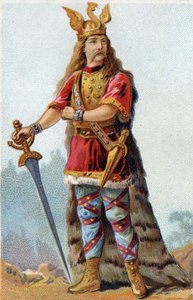 Portret Wercyngetoryksa (72-46 pne), króla Galów. Chromolitografia około 1890 r. autorstwa French School