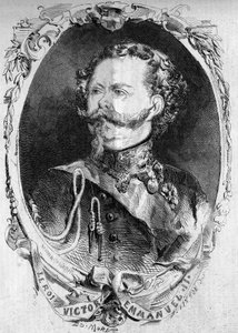 Portret Wiktora Emanuela II (Vittorio Emanuele) (Victor-Emmanuel) (1820-1878), króla Sardynii i przyszłego króla Włoch. Grawer w „Le Monde Illustré” nr 95 z dnia 5 lutego 1859 r. autorstwa French School
