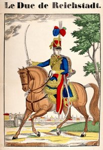 Portret księcia Reichstadt, Napoleona II, syna cesarza Napoleona I (1769-1821). Obraz Epinal autorstwa French School