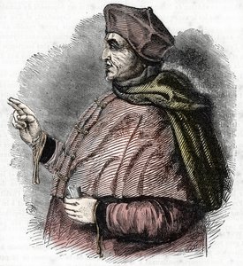 Portret Eveque Pierre Cauchon (1371-1442) urzędnik zatwierdzający proces Joanny d