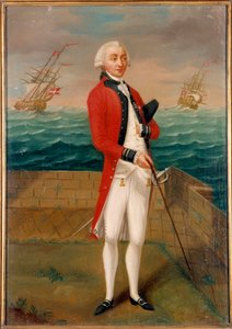 Portret Rycerza Favray (1706-1791) oficera galer maltańskiego Malarstwa Szkoły Francuskiej. XVIII-wieczny Paryż, muzeum Legii Honorowej autorstwa French School