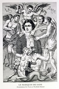 Portret markiza de Sade w otoczeniu diabłów (rycina) autorstwa French School