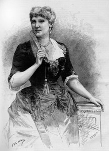 Portret szwedzkiej sopranistki Christine Nilsson (1843-1921), w Illustrous World 1887. autorstwa French School