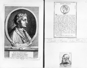 Portrety Horacego (65-8 pne) Scipio Aemilianus (Africanus Minor) (185-129 pne) i Plauta (ok. 254-184 pne) autorstwa French School