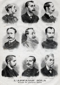 Portrety głównych świadków afery Dreyfusa Zoli w „Le Petit Journal”, 27 lutego autorstwa French School