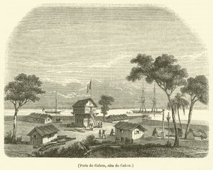 Poczta Gabonu, wybrzeże Gabonu (grafika) autorstwa French School