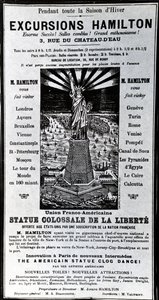 Plakat reklamujący Wycieczki Hamilton, ok. 1890 autorstwa French School