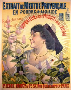 Plakat reklamowy Extrait de Menthe Provencale French Digestive