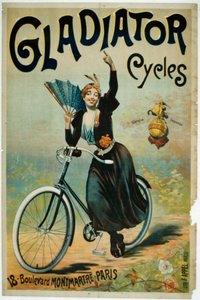 Plakat reklamujący Gladiator Cycles, Boulevard Montmartre, Paryż