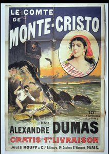 Plakat reklamujący Hrabia Monte Christo autorstwa Alexandre Dumas Pere (1802-70)
