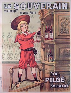 Plakat reklamujący Le Souverain, francuskie wino z tonikiem autorstwa Paula Pelge