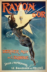 Plakat reklamujący Rayon dOr Lighting, Paryż