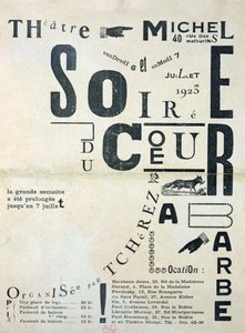 Plakat reklamujący Soiree du Coeur a Barbe w Theater Michel 6 i 7 lipca 1923