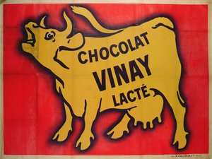 Plakat reklamujący czekoladę Vinay