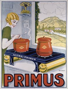 Plakat reklamujący płytę Primus, wydrukowany przez Dampenon & Elarue