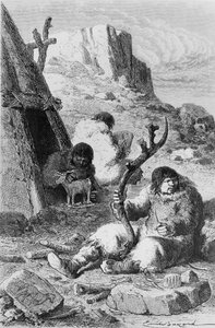 Artyści prehistoryczni, z LHomme Primitif Louisa Figuiera, wydali Hachette, 1870 autorstwa French School