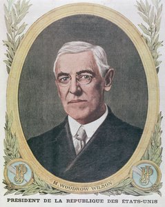 Prezydent Woodrow Wilson (1856-1924), ilustracja z Le Petit Journal 1917