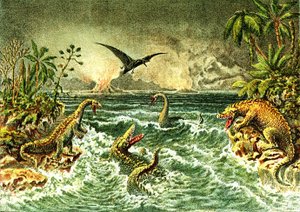 Świat Prymitywny (z dinozaurami) - wtórny okres prehistorii autorstwa French School