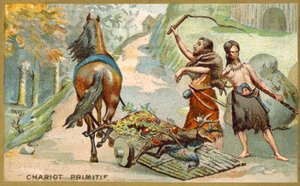 Prymitywny wagon (chromolitho) autorstwa French School