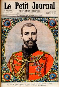Książę Mikołaj Aleksandrowicz, następca tronu rosyjskiego (przyszły cesarz i car Mikołaj II) Książę Mikołaj Aleksandrowicz, wielki książę tronu Rosji. Ilustracja do Le Petit Journal autorstwa French School