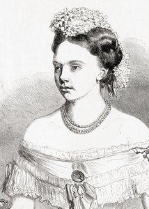 Księżniczka Fryderyka Wilhelmina Louise Elisabeth Alexandrine z Prus, z LUnivers Illustré, 1866 autorstwa French School