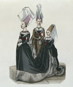 Księżniczka i damy dworu w 1470, grawerowane przez Gautier autorstwa French School