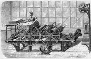 Druk gazety: prasa mechaniczna do drukowania odbitek autorstwa French School