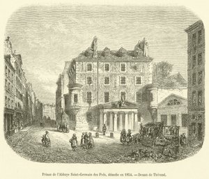 Więzienie opactwa Saint-Germain des Pres, zburzone w 1854 r. (grafika) autorstwa French School