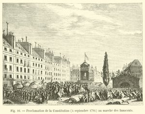 Proklamacja Konstytucji 4 września 1791 r. na Marszu Niewiniątek autorstwa French School
