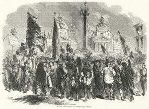 Proklamacja Republiki Rzymskiej, Włochy, 9 lutego 1849 autorstwa French School