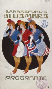 Program dla sali muzycznej Alhambra w Paryżu, 1906 autorstwa French School